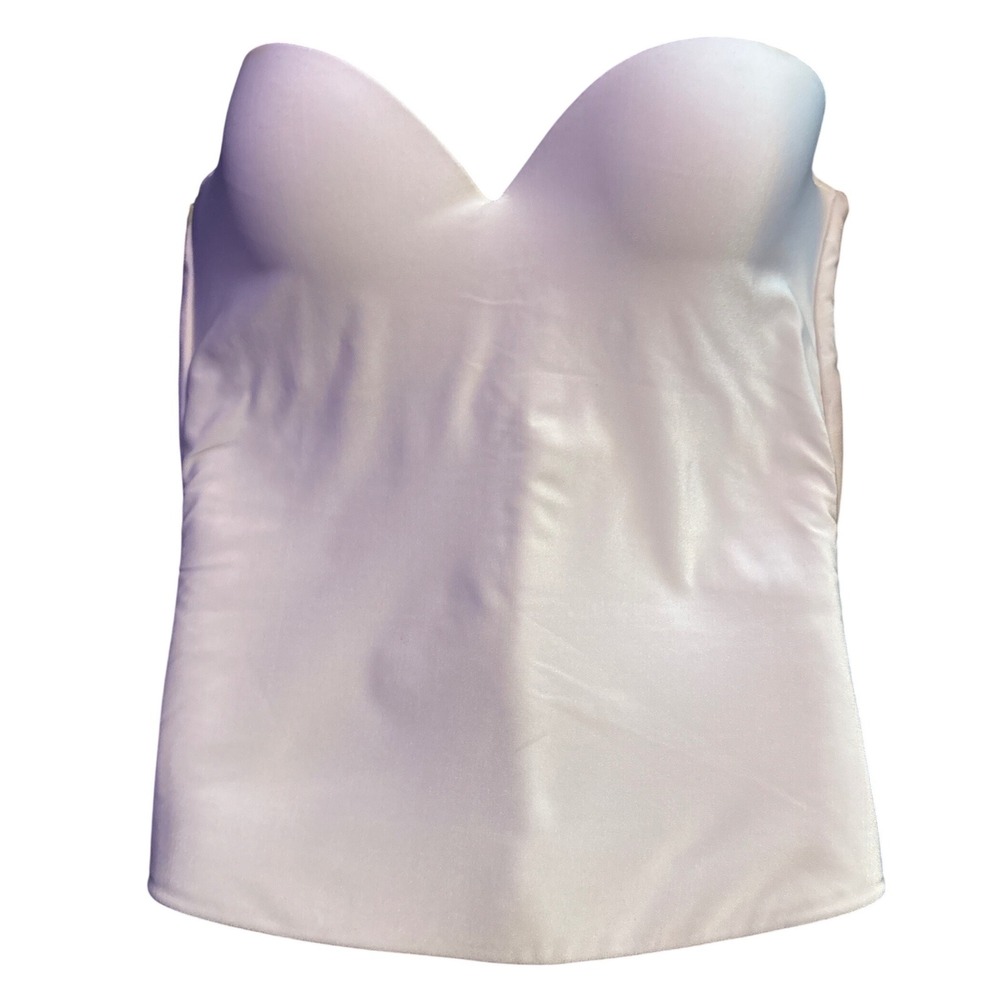 David's Bridal 7643 Strapless Longline Bustier Bra Bridal White 36C